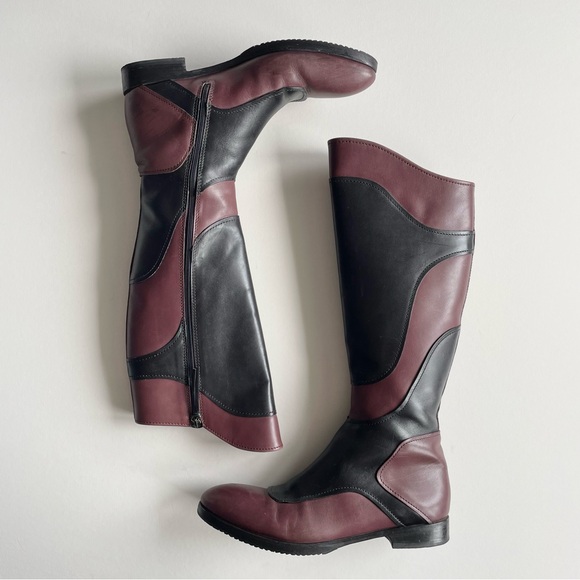 Miu Miu Fall 2008 Leather Colorblock Pattern Riding Boots - Picture 3 of 11